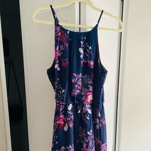 Floral Halter Flowy Dress